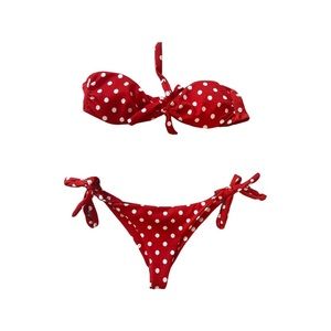 Polka dot red swim suit (S, SHEIN)